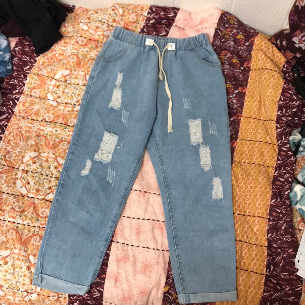 distressed jeans